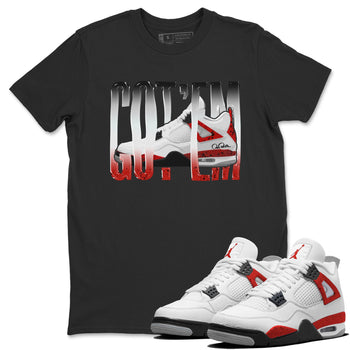 Air Jordan 4 Red Cement Sneaker Match Tees Wiggling Gotem Sneaker Tees AJ4 Retro OG Red Cement Sneaker Release Tees Unisex Shirts Black 1