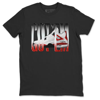 Air Jordan 4 Red Cement Sneaker Match Tees Wiggling Gotem Sneaker Tees AJ4 Retro OG Red Cement Sneaker Release Tees Unisex Shirts Black 2