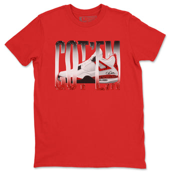 Air Jordan 4 Red Cement Sneaker Match Tees Wiggling Gotem Sneaker Tees AJ4 Retro OG Red Cement Sneaker Release Tees Unisex Shirts Red 2