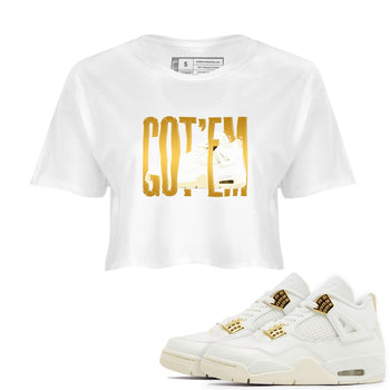 4s Sail shirt to match jordans Wiggling Gotem sneaker tees Air Jordan 4 Sail SNRT Sneaker Release Tees White 1 crop length shirt
