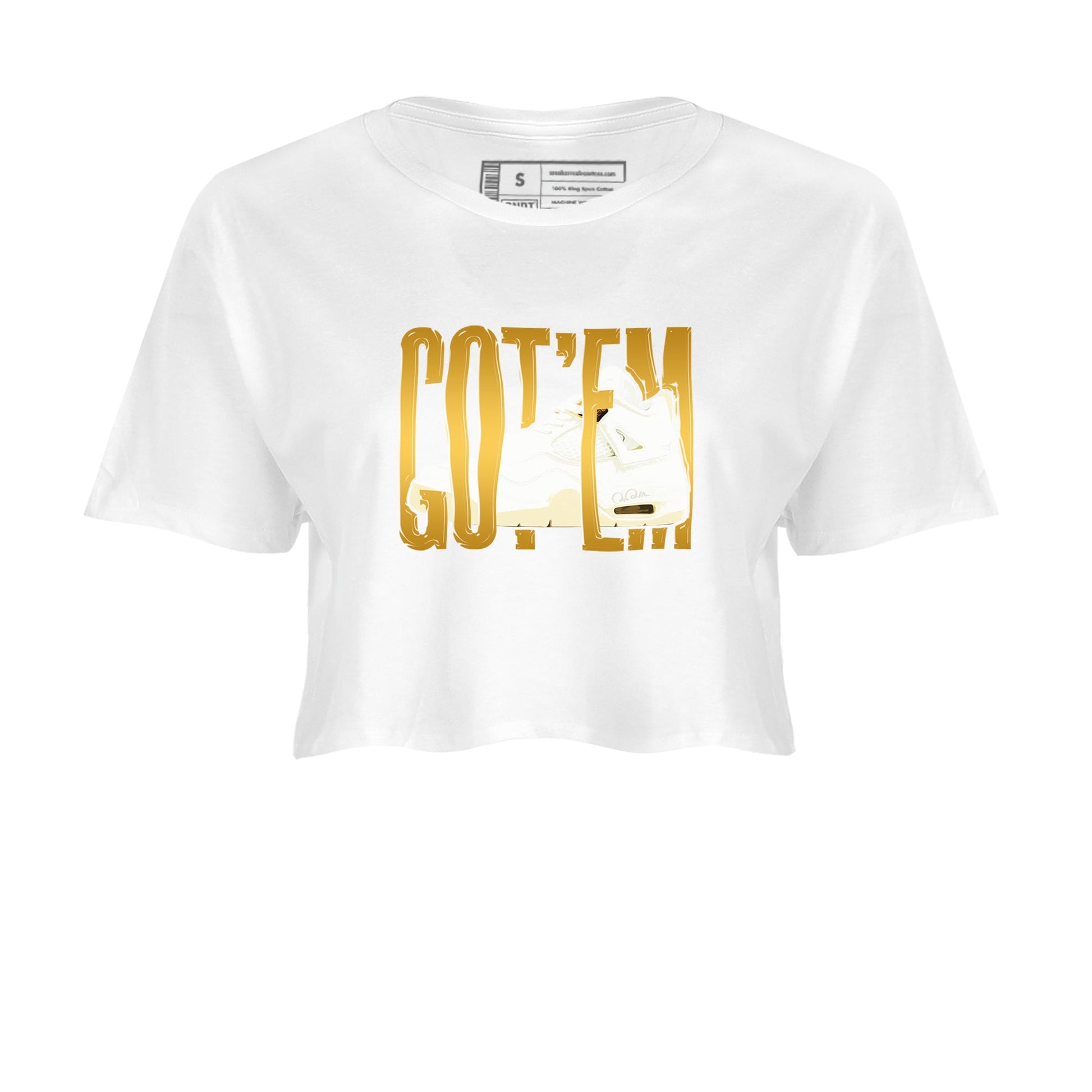 4s Sail shirt to match jordans Wiggling Gotem sneaker tees Air Jordan 4 Sail SNRT Sneaker Release Tees White 2 crop length shirt