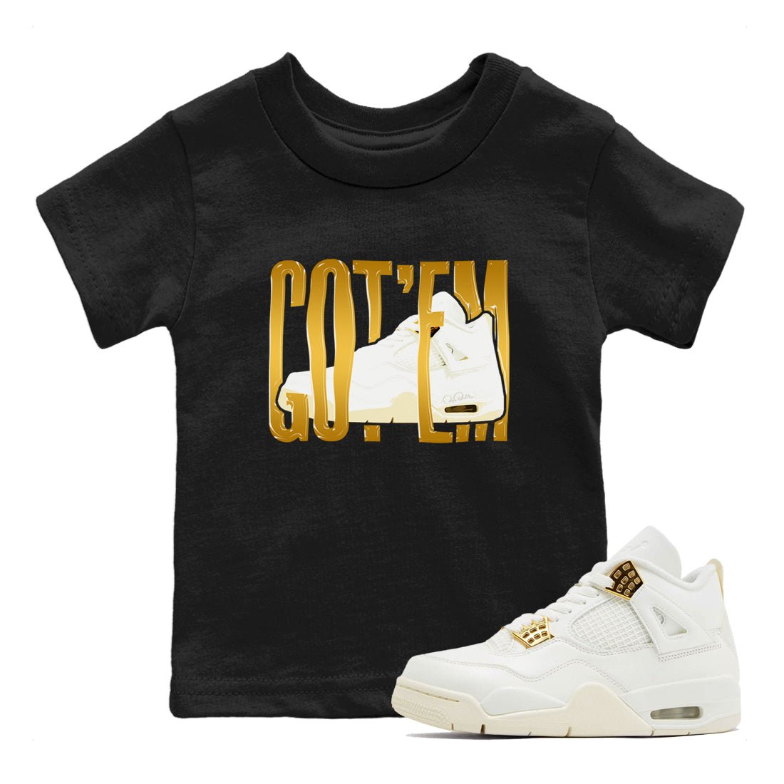 4s Sail shirt to match jordans Wiggling Gotem sneaker tees Air Jordan 4 Sail SNRT sneaker release tees baby toddler Black 1 cotton Shirt