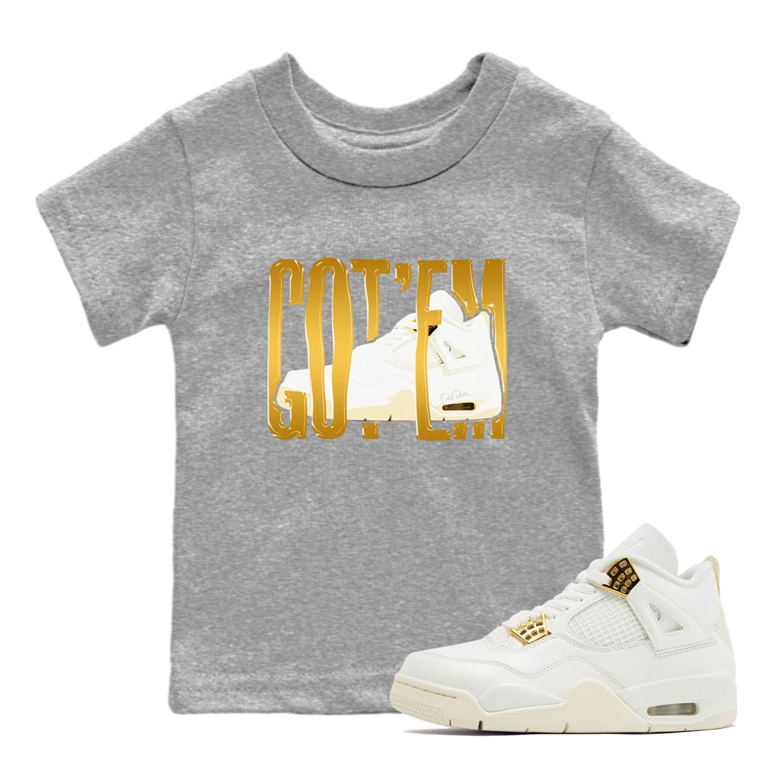4s Sail shirt to match jordans Wiggling Gotem sneaker tees Air Jordan 4 Sail SNRT sneaker release tees baby toddler Heather Grey 1 cotton Shirt