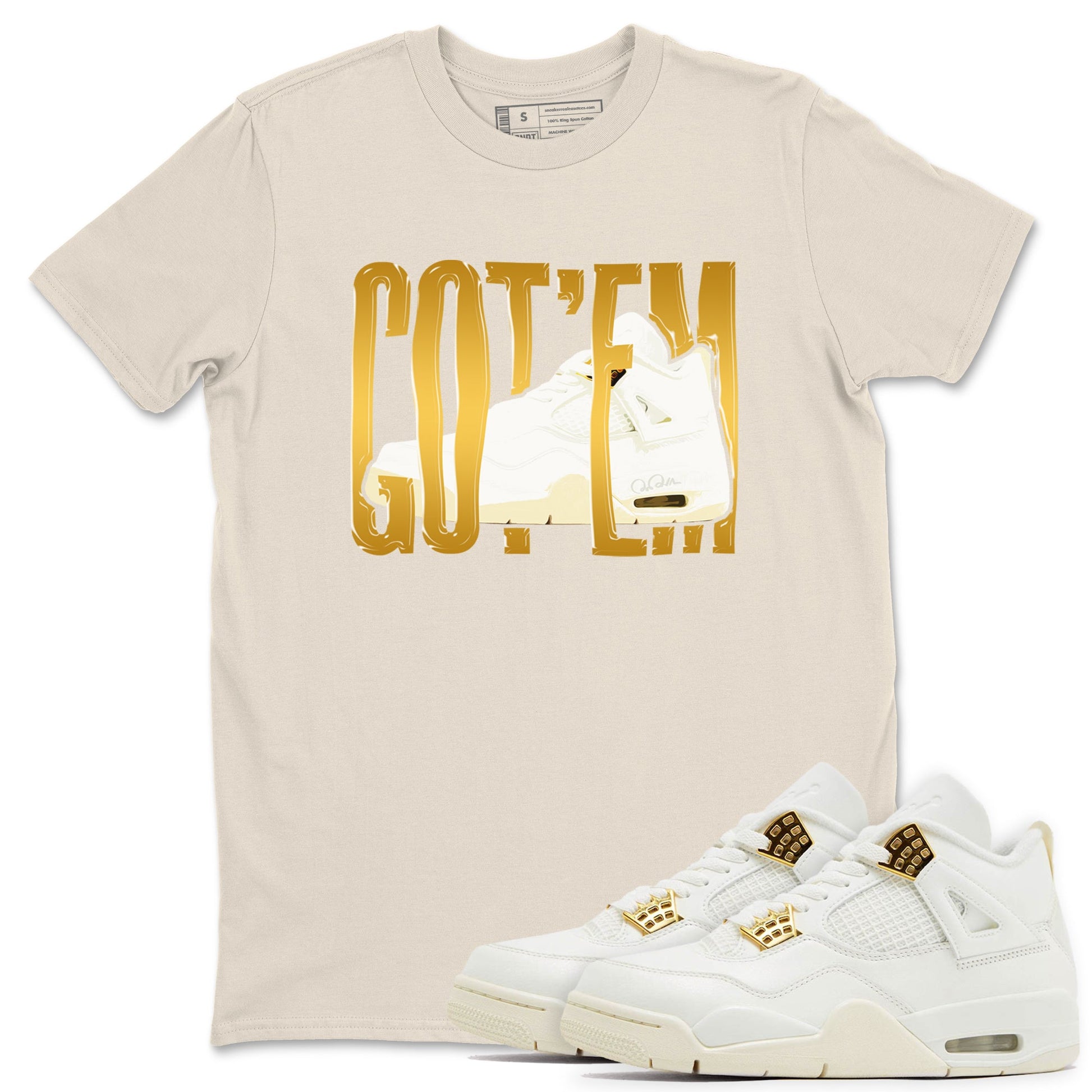4s Sail shirt to match jordans Wiggling Gotem sneaker tees Air Jordan 4 Sail SNRT Sneaker Release Tees unisex cotton Natural 1 crew neck shirt