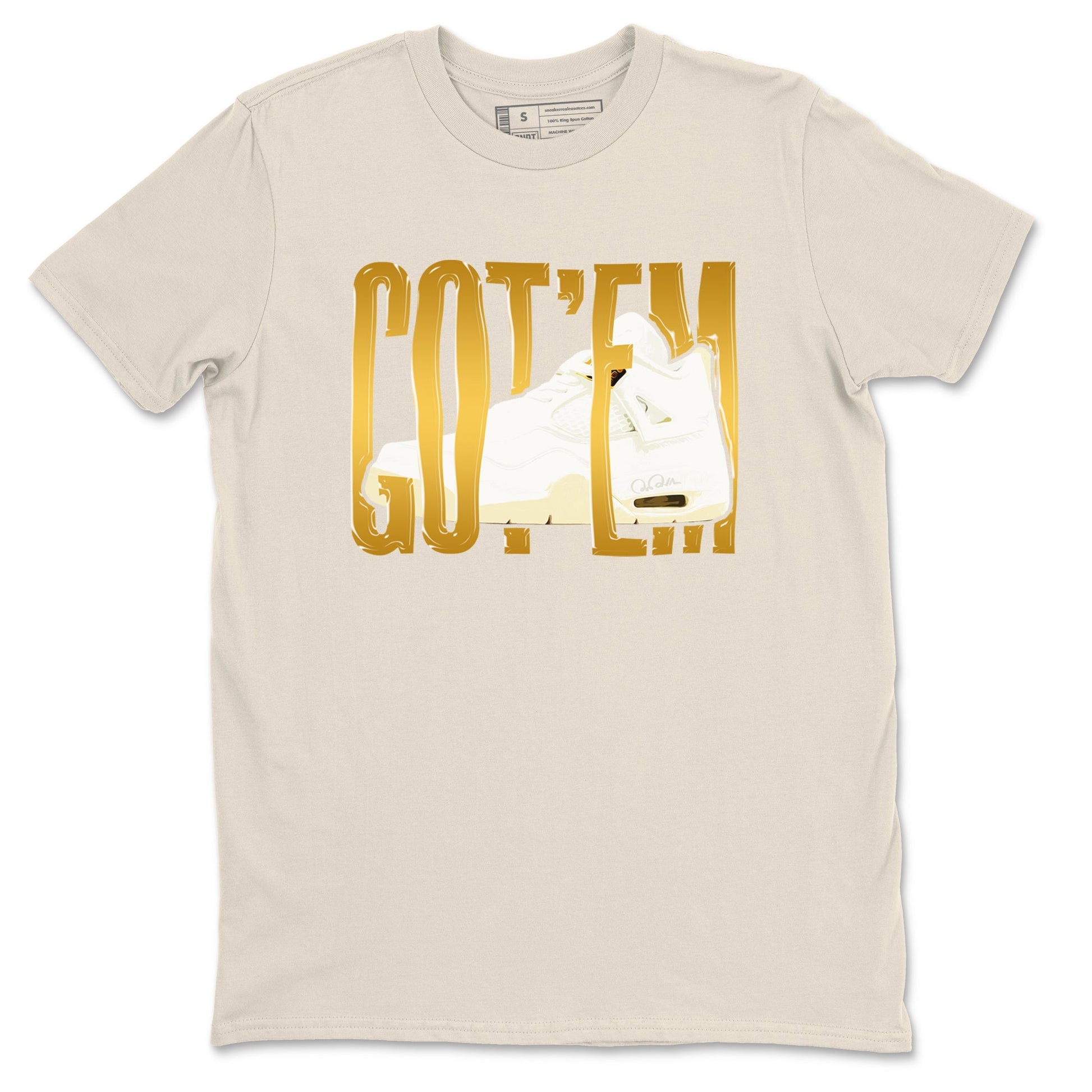 4s Sail shirt to match jordans Wiggling Gotem sneaker tees Air Jordan 4 Sail SNRT Sneaker Release Tees unisex cotton Natural 2 crew neck shirt