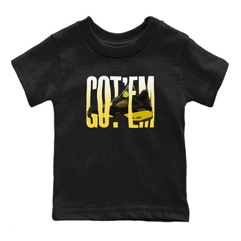 Air Jordan 4 Thunder Sneaker Match Tees Wiggling gotem Sneaker Tees AJ4 Thunder Jumpman Sneaker Release Tees Kids Shirts Black 2