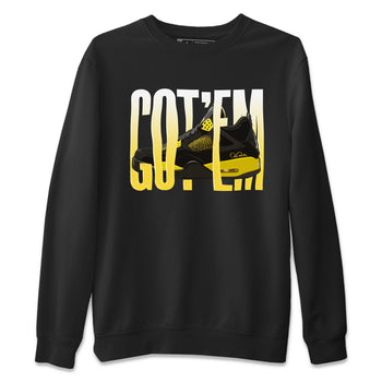 Air Jordan 4 Thunder Sneaker Match Tees Wiggling gotem Sneaker Tees AJ4 Thunder Jumpman Sneaker Release Tees Unisex Shirts Black 2
