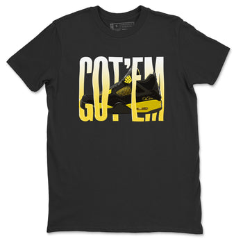Air Jordan 4 Thunder Sneaker Match Tees Wiggling gotem Sneaker Tees AJ4 Thunder Jumpman Sneaker Release Tees Unisex Shirts Black 2