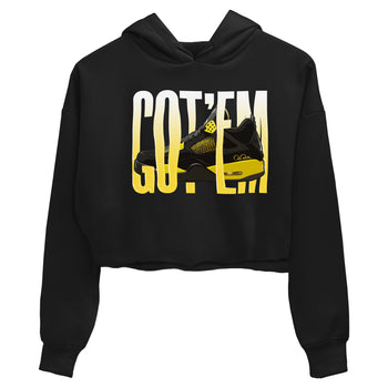 Air Jordan 4 Thunder Sneaker Match Tees Wiggling gotem Sneaker Tees AJ4 Thunder Jumpman Sneaker Release Tees Women's Shirts Black 2