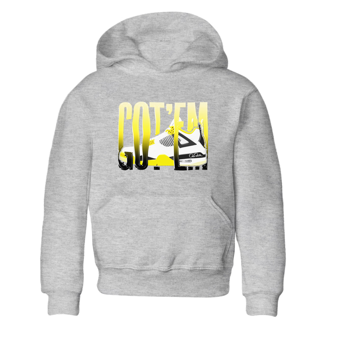 AJ4 Vivid Sulfur shirt to match jordans Wiggling Gotem sneaker tees Air Jordan 4 Vivid Sulfur SNRT sneaker release tees baby toddler Heather Grey 2 cotton Shirt