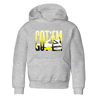 AJ4 Vivid Sulfur shirt to match jordans Wiggling Gotem sneaker tees Air Jordan 4 Vivid Sulfur SNRT sneaker release tees baby toddler Heather Grey 2 cotton Shirt
