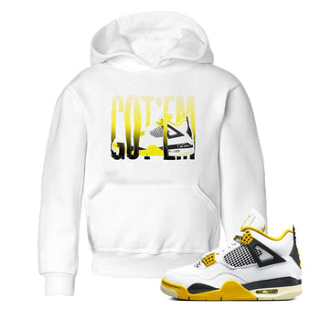 AJ4 Vivid Sulfur shirt to match jordans Wiggling Gotem sneaker tees Air Jordan 4 Vivid Sulfur SNRT sneaker release tees baby toddler White 1 cotton Shirt