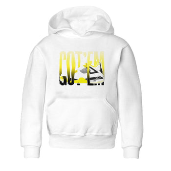 AJ4 Vivid Sulfur shirt to match jordans Wiggling Gotem sneaker tees Air Jordan 4 Vivid Sulfur SNRT sneaker release tees baby toddler White 2 cotton Shirt
