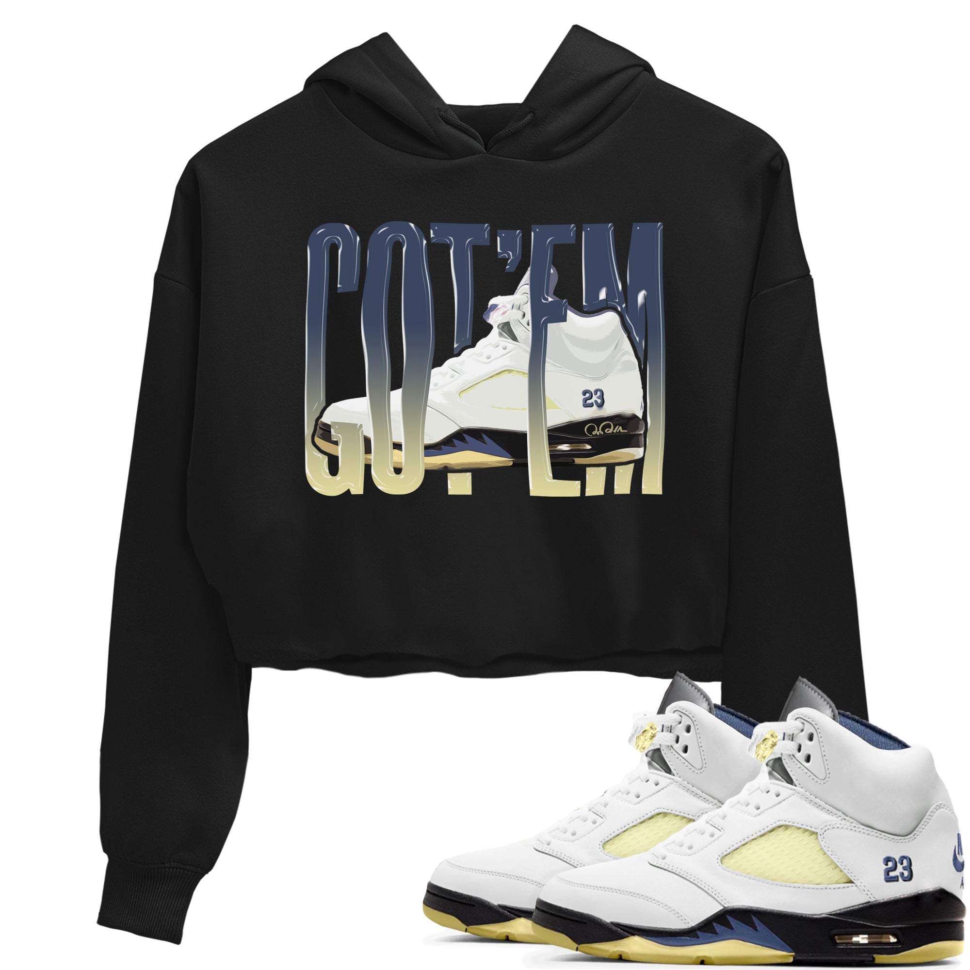 Air Jordan 5 A Ma Maniere x Photon Dust shirt to match jordans Wiggling Gotem sneaker tees Jordan 5 A Ma Maniere "Dawn" SNRT Sneaker Release Tees Black 1 Crop T-Shirt