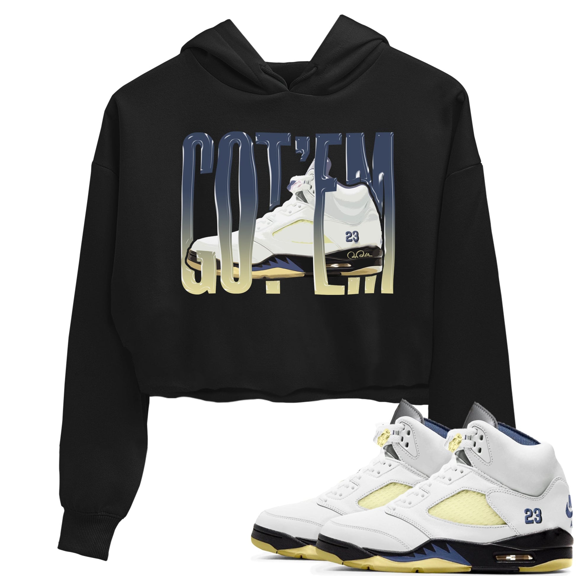 Air Jordan 5 A Ma Maniere x Photon Dust shirt to match jordans Wiggling Gotem sneaker tees Jordan 5 A Ma Maniere "Dawn" SNRT Sneaker Release Tees Black 1 Crop T-Shirt