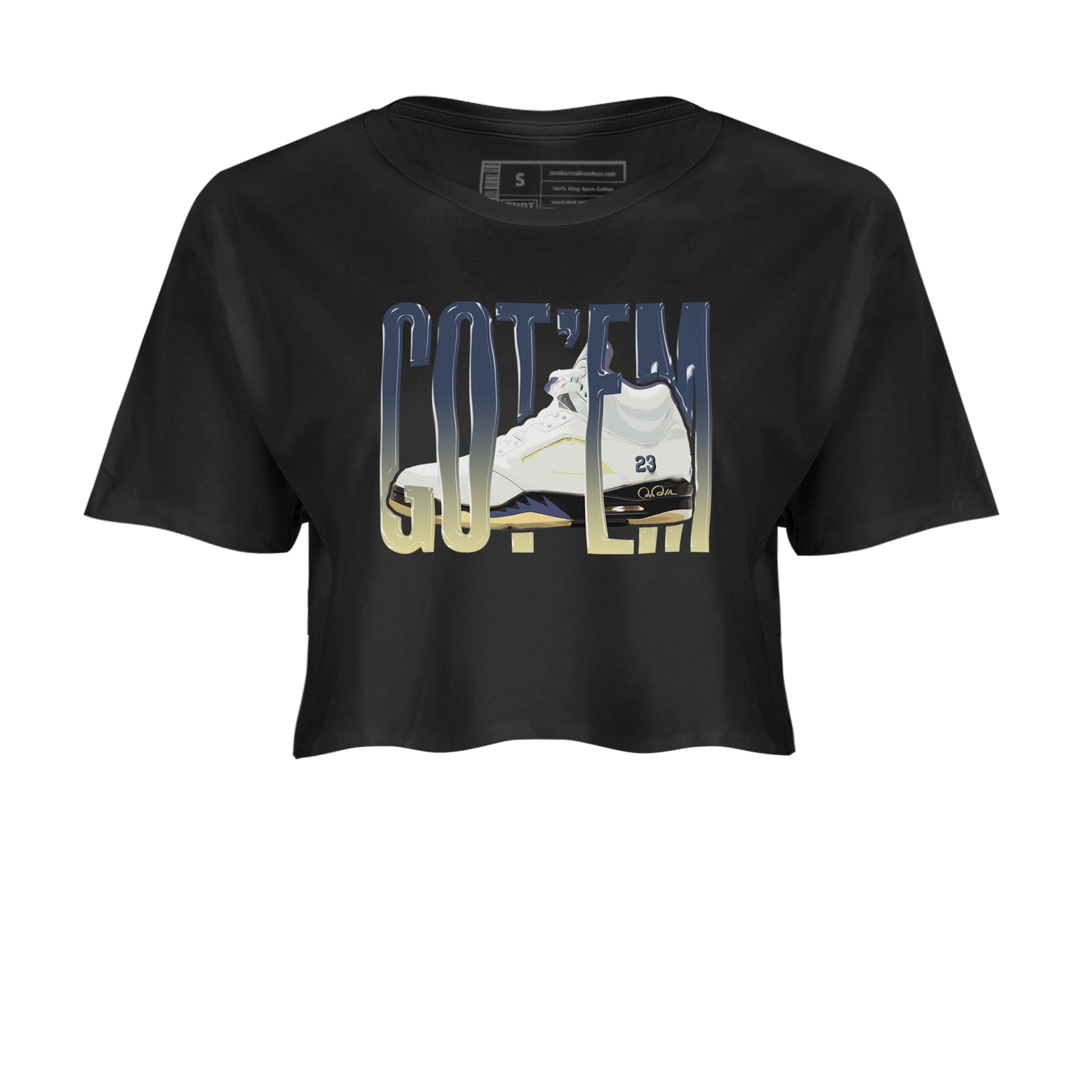 Air Jordan 5 A Ma Maniere x Photon Dust shirt to match jordans Wiggling Gotem sneaker tees Jordan 5 A Ma Maniere "Dawn" SNRT Sneaker Release Tees Black 2 Crop T-Shirt