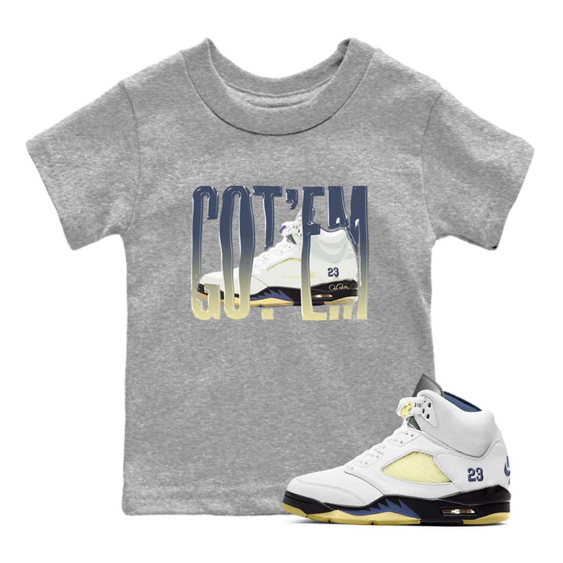 Air Jordan 5 A Ma Maniere x Photon Dust shirt to match jordans Wiggling Gotem sneaker tees Jordan 5 A Ma Maniere "Dawn" SNRT Sneaker Release Tees Baby Toddler Heather Grey 1 T-Shirt