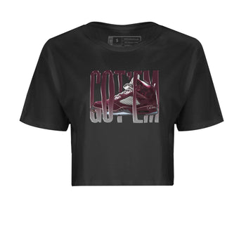 Air Jordan 5 Burgundy Sneaker Match Tees Wiggling Gotem Sneaker Tees AJ5 Burgundy Sneaker Release Tees Women's Shirts Black 2