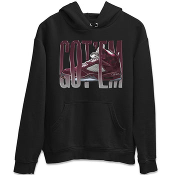 Air Jordan 5 Burgundy Sneaker Match Tees Wiggling Gotem Sneaker Tees AJ5 Burgundy Sneaker Release Tees Unisex Shirts Black 2