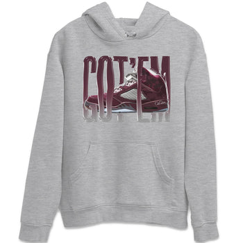 Air Jordan 5 Burgundy Sneaker Match Tees Wiggling Gotem Sneaker Tees AJ5 Burgundy Sneaker Release Tees Unisex Shirts Heather Grey 2