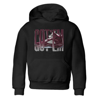 Air Jordan 5 Burgundy Sneaker Match Tees Wiggling Gotem Sneaker Tees AJ5 Burgundy Sneaker Release Tees Kids Shirts Black 2