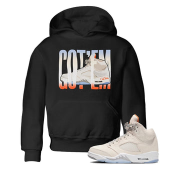 Air Jordan 5 Craft Sneaker Match Tees Wiggling Gotem Sneaker Tees AJ5 SE Craft Sneaker Release Tees Kids Shirts Black 1