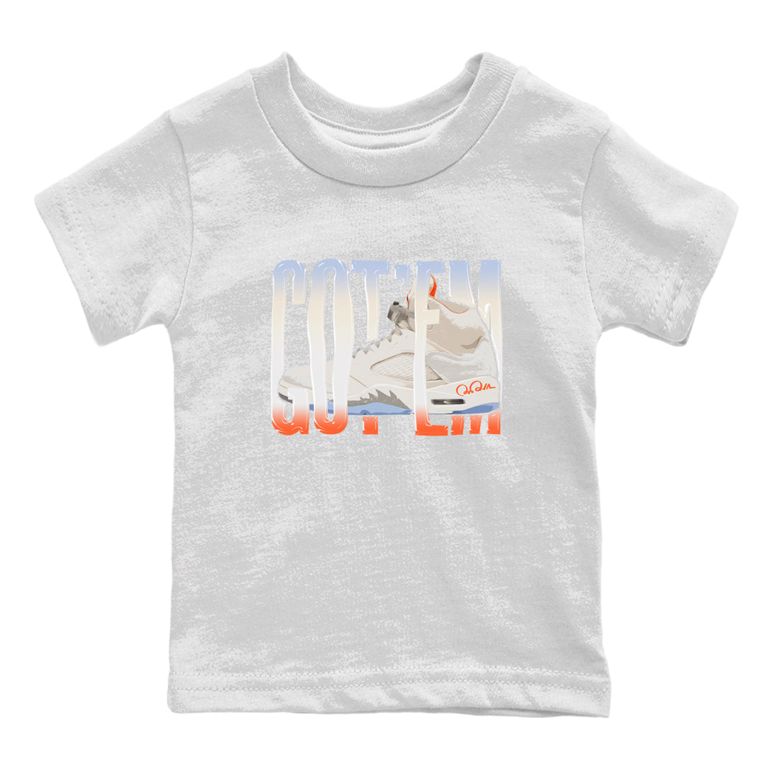 Air Jordan 5 Craft Sneaker Match Tees Wiggling Gotem Sneaker Tees AJ5 SE Craft Sneaker Release Tees Kids Shirts White 2