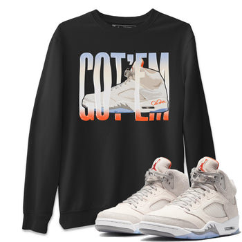Air Jordan 5 Craft Sneaker Match Tees Wiggling Gotem Sneaker Tees AJ5 SE Craft Sneaker Release Tees Unisex Shirts Black 1