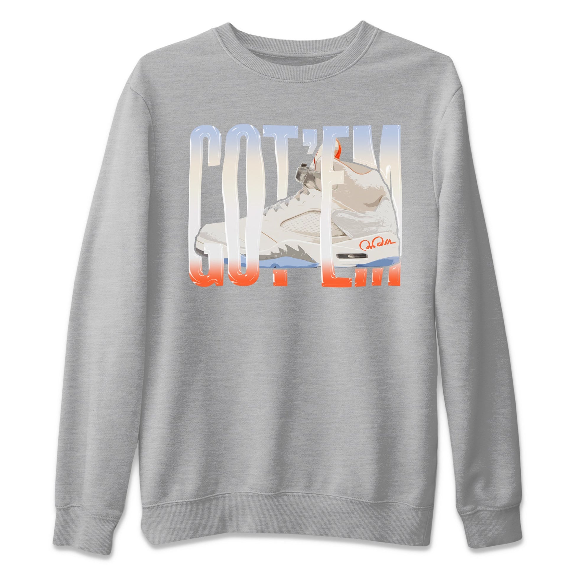 Air Jordan 5 Craft Sneaker Match Tees Wiggling Gotem Sneaker Tees AJ5 SE Craft Sneaker Release Tees Unisex Shirts Heather Grey 2