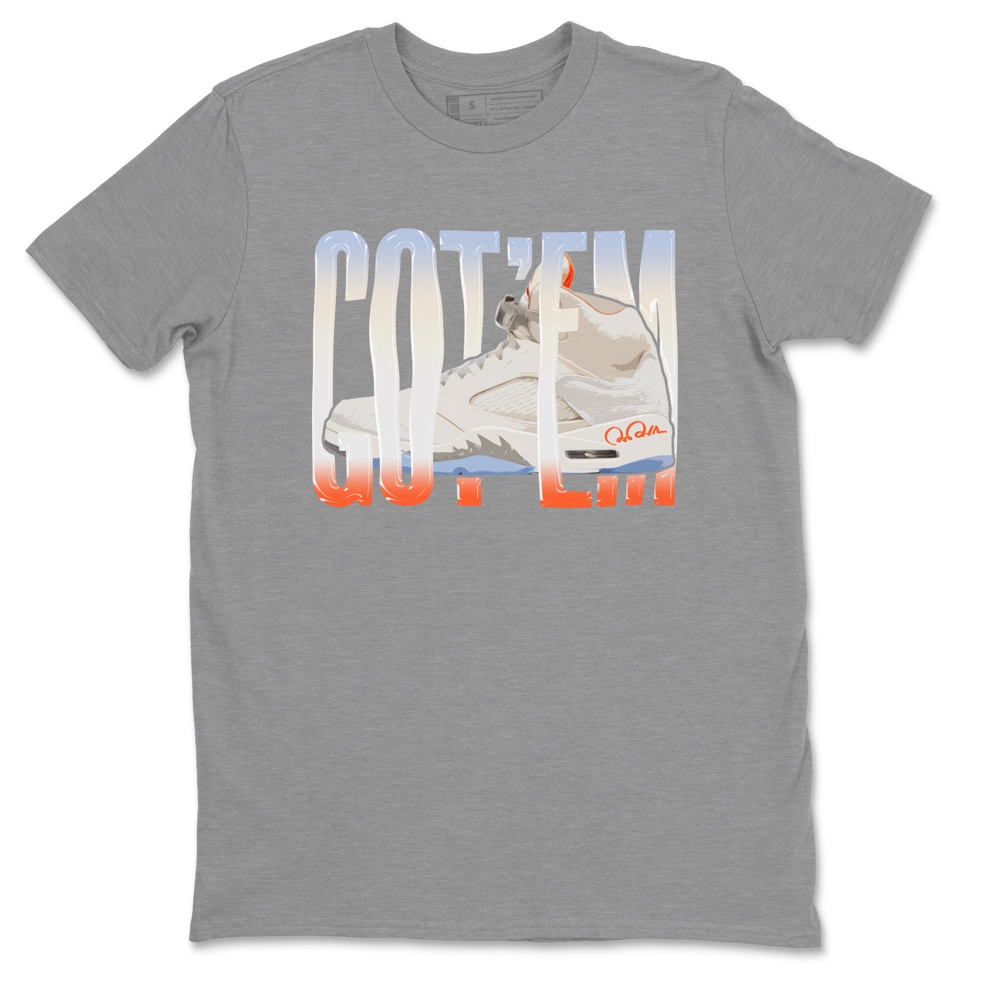 Air Jordan 5 Craft Sneaker Match Tees Wiggling Gotem Sneaker Tees AJ5 SE Craft Sneaker Release Tees Unisex Shirts Heather Grey 2