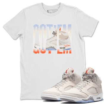 Air Jordan 5 Craft Sneaker Match Tees Wiggling Gotem Sneaker Tees AJ5 SE Craft Sneaker Release Tees Unisex Shirts White 1