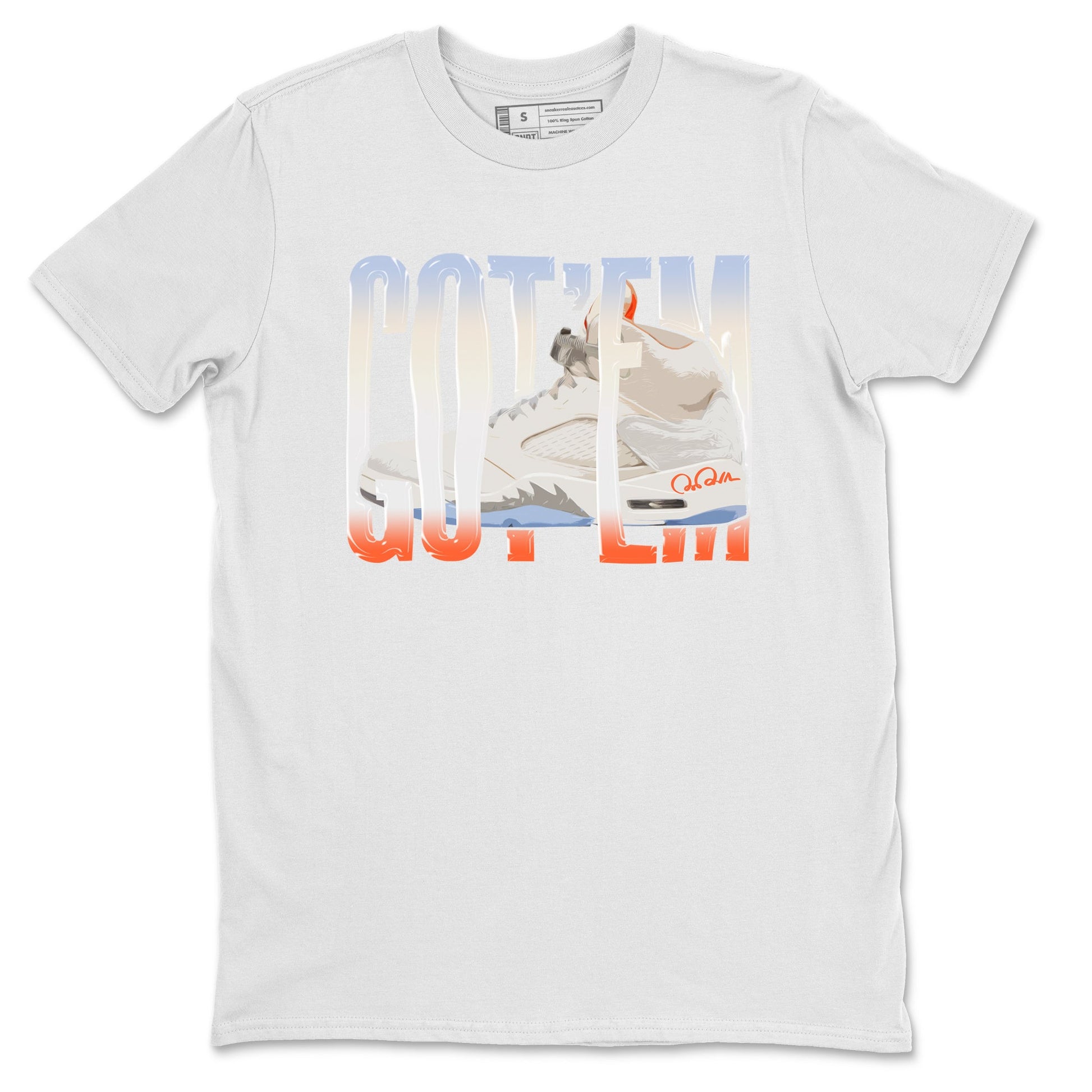 Air Jordan 5 Craft Sneaker Match Tees Wiggling Gotem Sneaker Tees AJ5 SE Craft Sneaker Release Tees Unisex Shirts White 2
