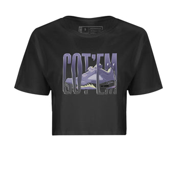 Air Jordan 5 Indigo Haze Sneaker Match Tees Wiggling Gotem Sneaker Tees AJ5 Indigo Haze Sneaker Release Tees Women's Shirts Black 2