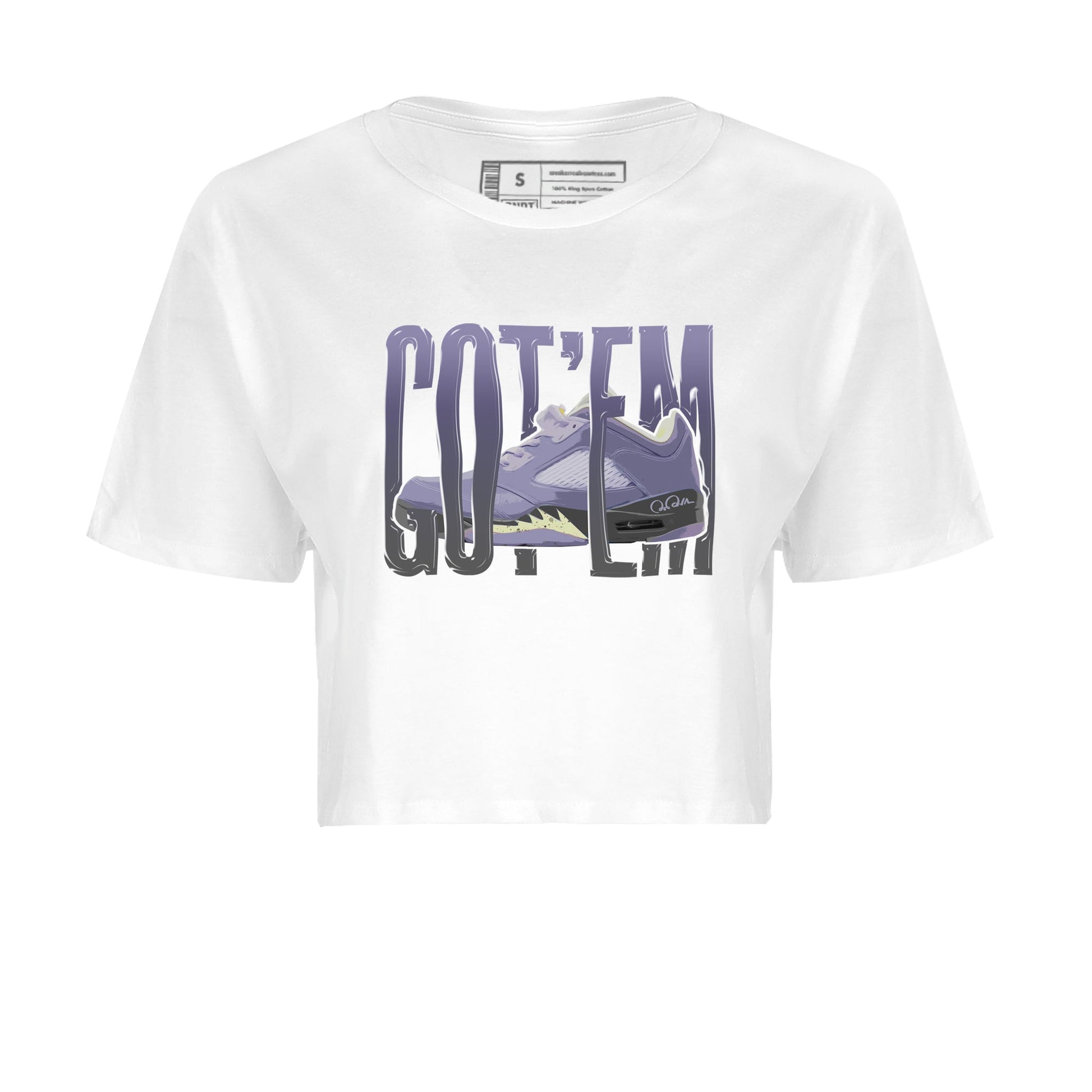 Air Jordan 5 Indigo Haze Sneaker Match Tees Wiggling Gotem Sneaker Tees AJ5 Indigo Haze Sneaker Release Tees Women's Shirts White 2