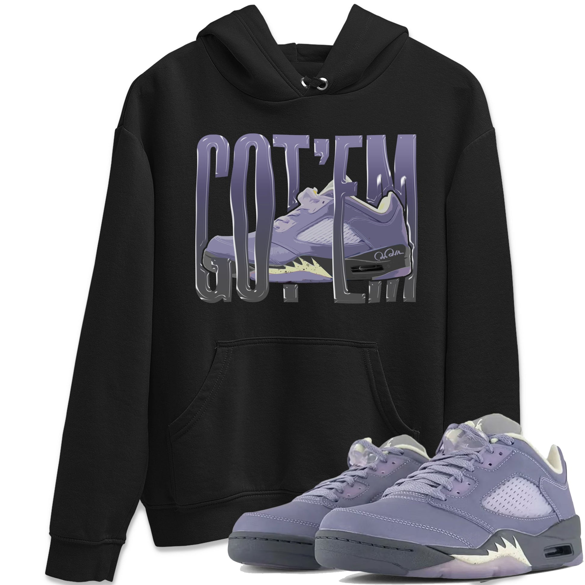Air Jordan 5 Indigo Haze Sneaker Match Tees Wiggling Gotem Sneaker Tees AJ5 Indigo Haze Sneaker Release Tees Unisex Shirts Black 1