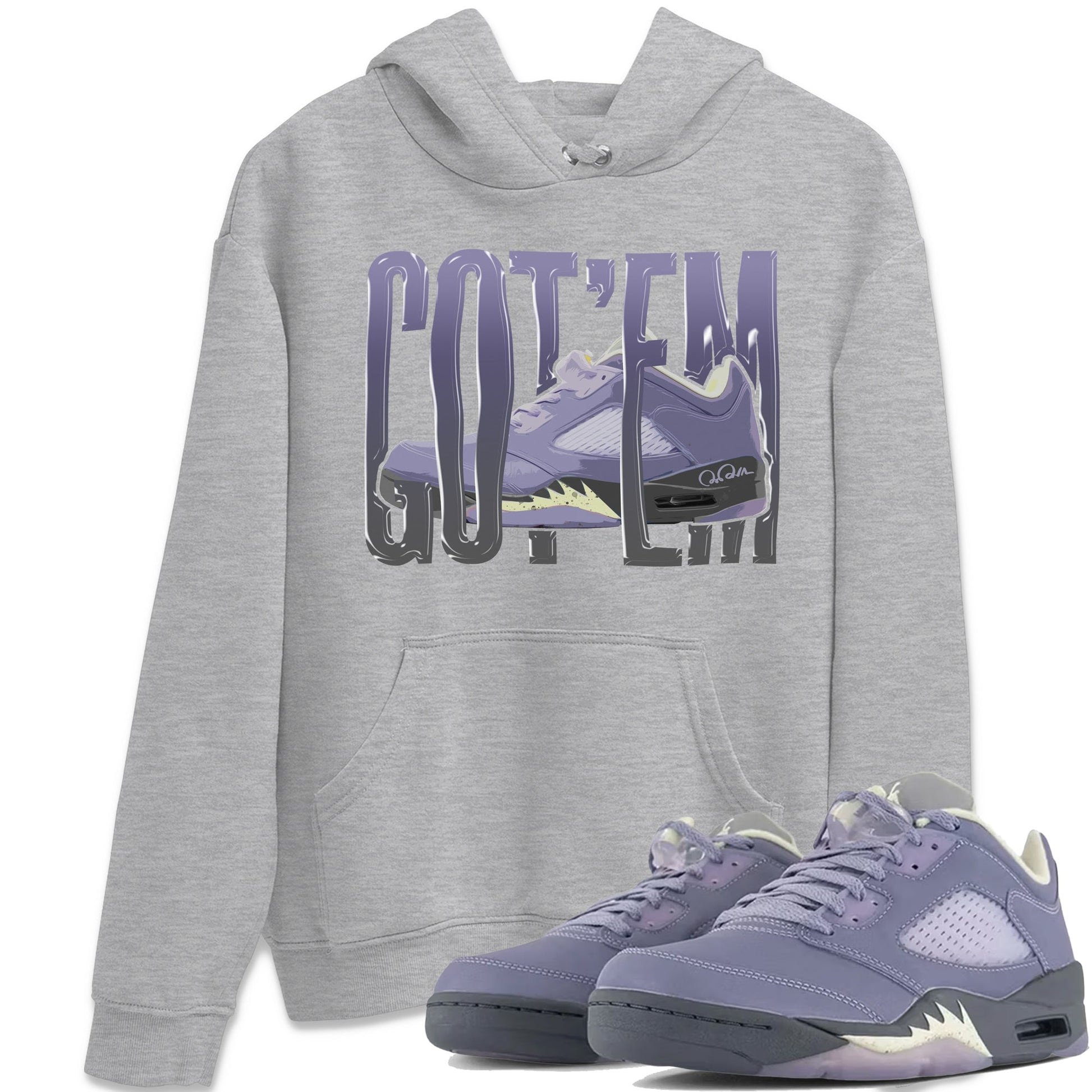 Air Jordan 5 Indigo Haze Sneaker Match Tees Wiggling Gotem Sneaker Tees AJ5 Indigo Haze Sneaker Release Tees Unisex Shirts Heather Grey 1