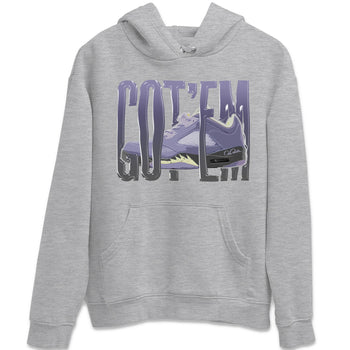 Air Jordan 5 Indigo Haze Sneaker Match Tees Wiggling Gotem Sneaker Tees AJ5 Indigo Haze Sneaker Release Tees Unisex Shirts Heather Grey 2