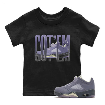 Air Jordan 5 Indigo Haze Sneaker Match Tees Wiggling Gotem Sneaker Tees AJ5 Indigo Haze Sneaker Release Tees Kids Shirts Black 1