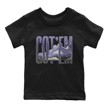 Air Jordan 5 Indigo Haze Sneaker Match Tees Wiggling Gotem Sneaker Tees AJ5 Indigo Haze Sneaker Release Tees Kids Shirts Black 2