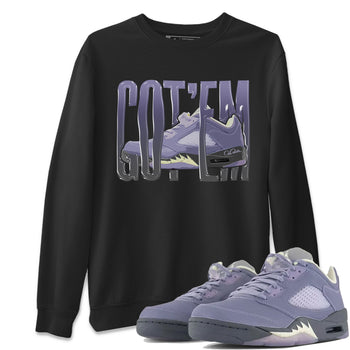 Air Jordan 5 Indigo Haze Sneaker Match Tees Wiggling Gotem Sneaker Tees AJ5 Indigo Haze Sneaker Release Tees Unisex Shirts Black 1