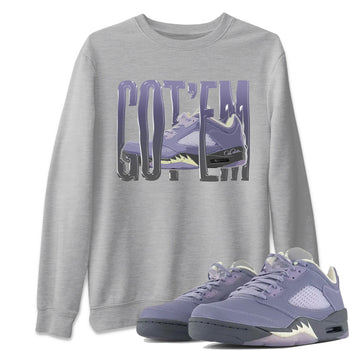 Air Jordan 5 Indigo Haze Sneaker Match Tees Wiggling Gotem Sneaker Tees AJ5 Indigo Haze Sneaker Release Tees Unisex Shirts Heather Grey 1