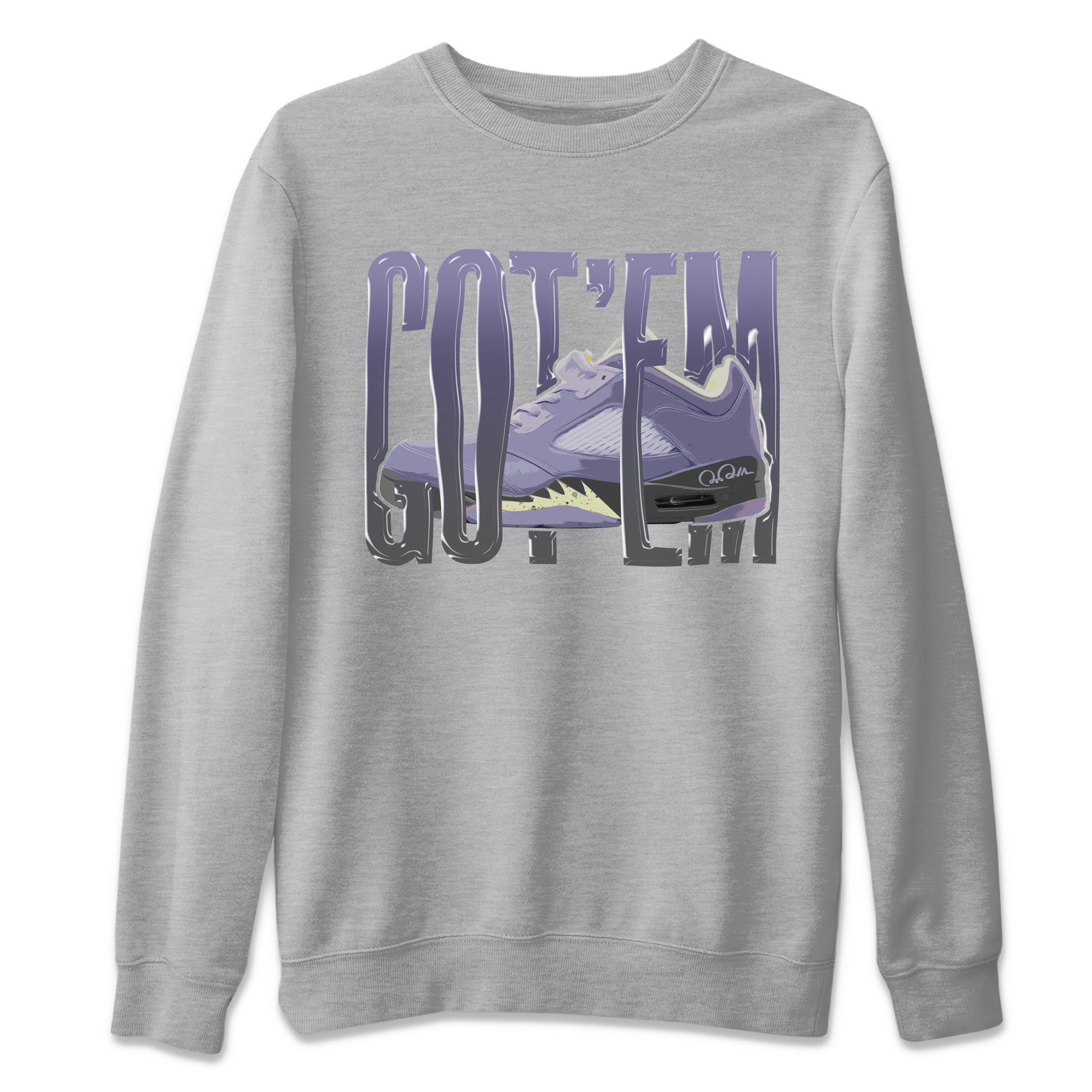 Air Jordan 5 Indigo Haze Sneaker Match Tees Wiggling Gotem Sneaker Tees AJ5 Indigo Haze Sneaker Release Tees Unisex Shirts Heather Grey 2