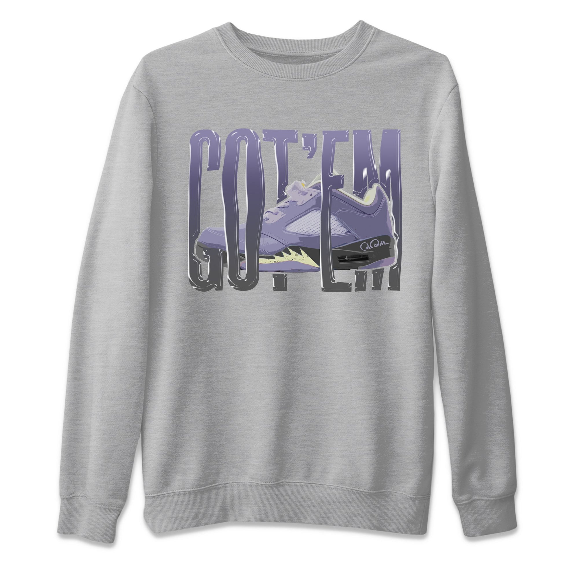 Air Jordan 5 Indigo Haze Sneaker Match Tees Wiggling Gotem Sneaker Tees AJ5 Indigo Haze Sneaker Release Tees Unisex Shirts Heather Grey 2