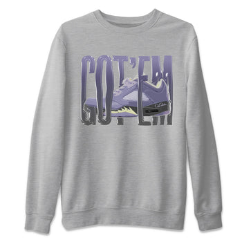 Air Jordan 5 Indigo Haze Sneaker Match Tees Wiggling Gotem Sneaker Tees AJ5 Indigo Haze Sneaker Release Tees Unisex Shirts Heather Grey 2