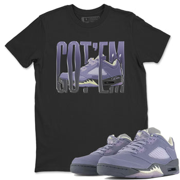 Air Jordan 5 Indigo Haze Sneaker Match Tees Wiggling Gotem Sneaker Tees AJ5 Indigo Haze Sneaker Release Tees Unisex Shirts Black 1