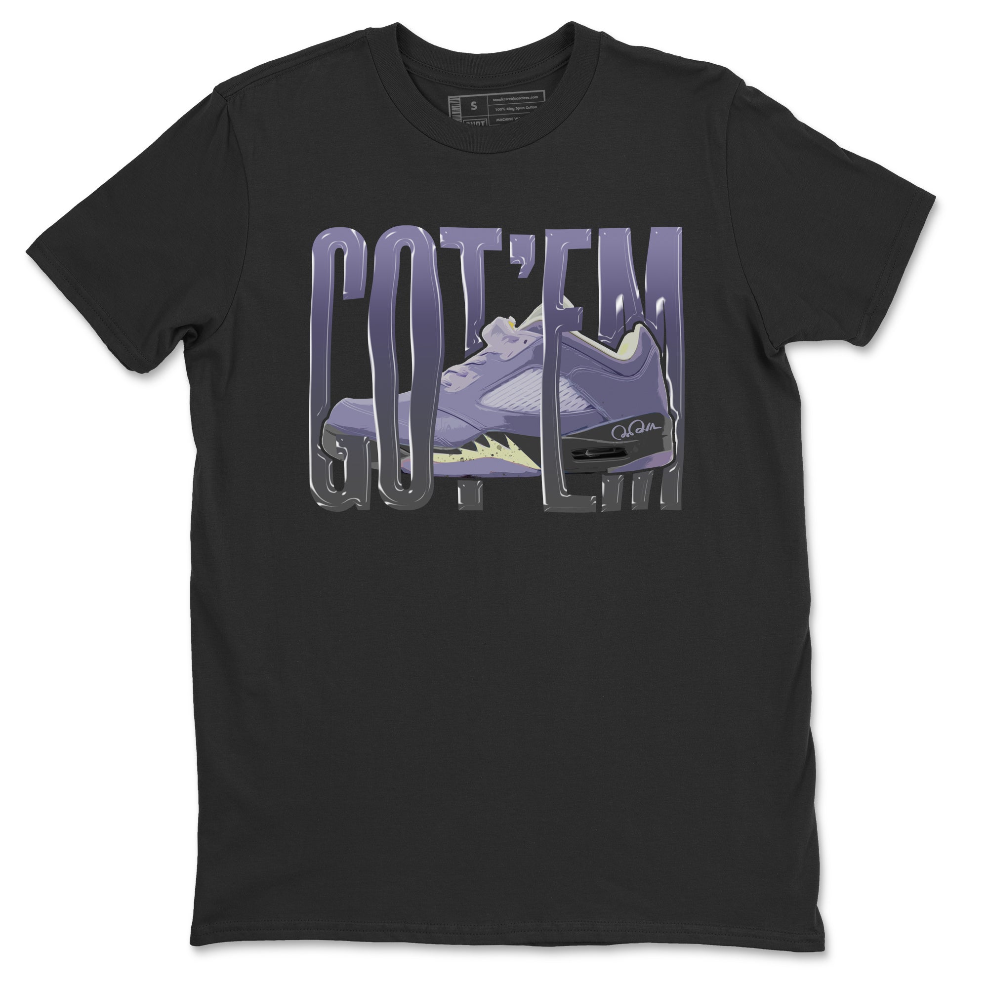 Air Jordan 5 Indigo Haze Sneaker Match Tees Wiggling Gotem Sneaker Tees AJ5 Indigo Haze Sneaker Release Tees Unisex Shirts Black 2