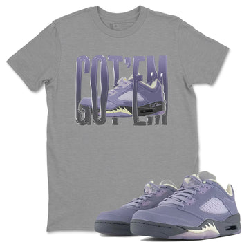 Air Jordan 5 Indigo Haze Sneaker Match Tees Wiggling Gotem Sneaker Tees AJ5 Indigo Haze Sneaker Release Tees Unisex Shirts Heather Grey 1