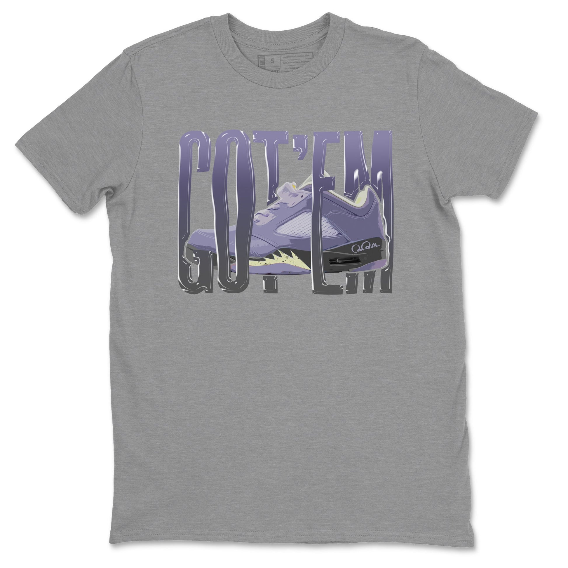 Air Jordan 5 Indigo Haze Sneaker Match Tees Wiggling Gotem Sneaker Tees AJ5 Indigo Haze Sneaker Release Tees Unisex Shirts Heather Grey 2