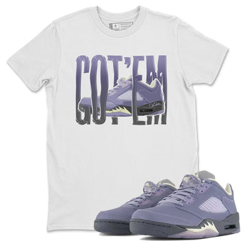 Air Jordan 5 Indigo Haze Sneaker Match Tees Wiggling Gotem Sneaker Tees AJ5 Indigo Haze Sneaker Release Tees Unisex Shirts White 1