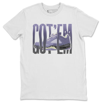Air Jordan 5 Indigo Haze Sneaker Match Tees Wiggling Gotem Sneaker Tees AJ5 Indigo Haze Sneaker Release Tees Unisex Shirts White 2